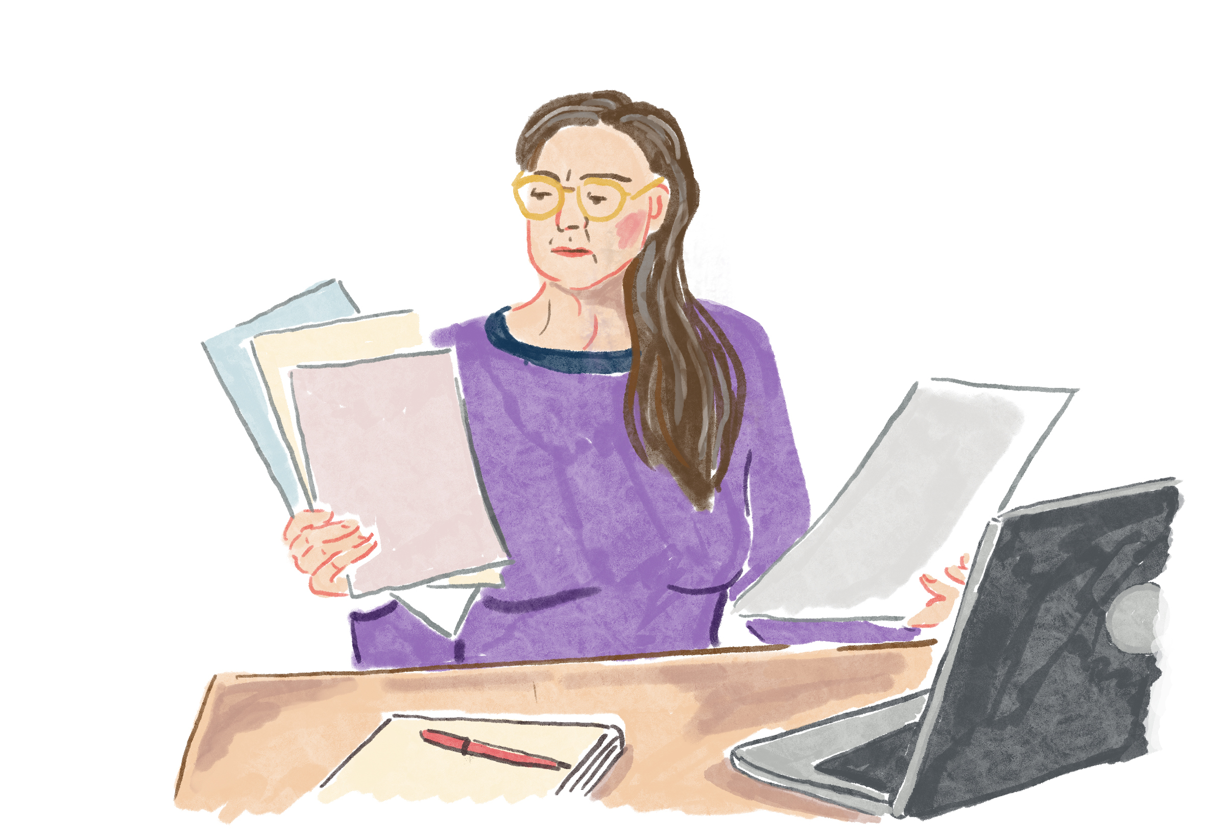 Woman arranging letters.
